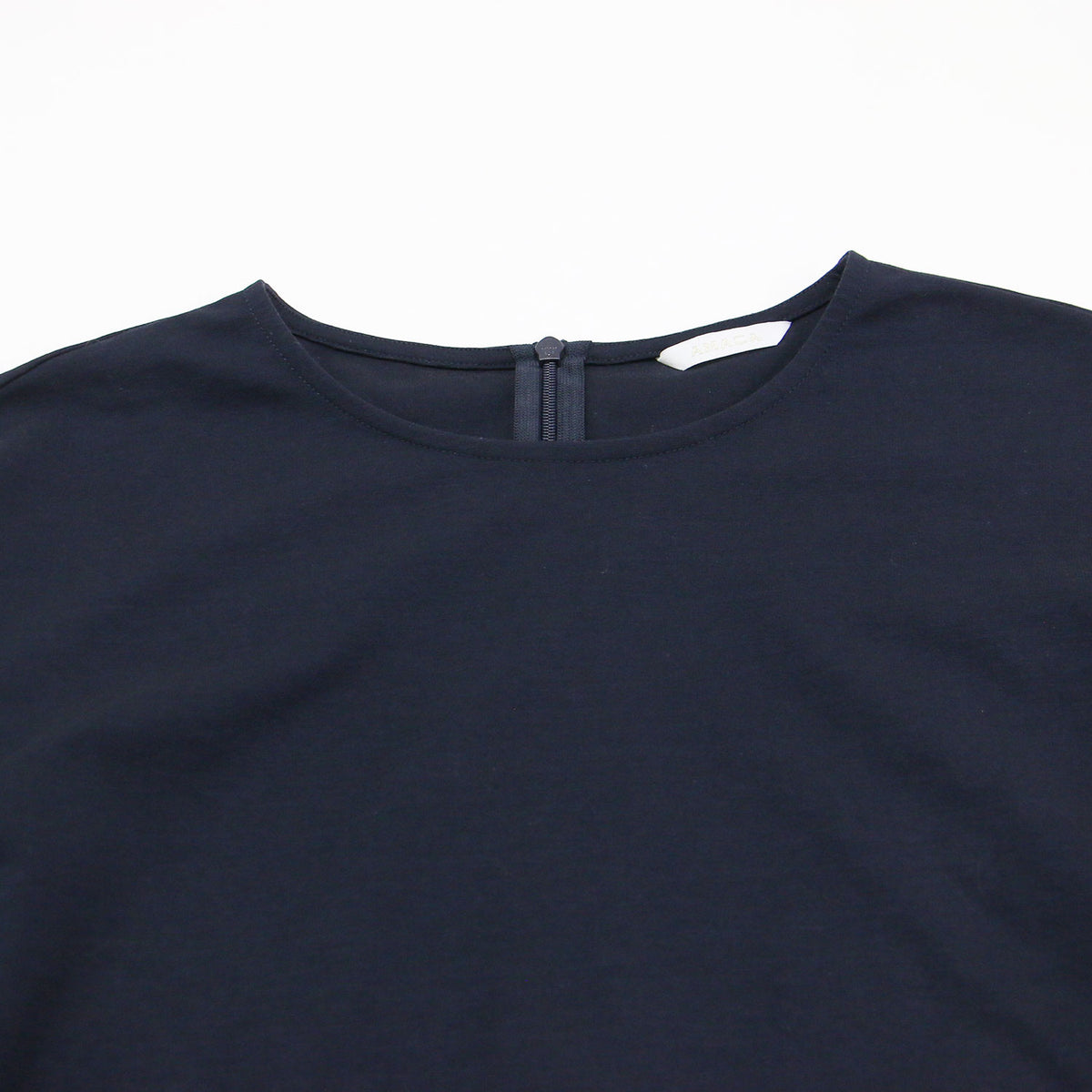 レースコンビ 五分袖 カットソー / Tシャツ クルーネック タックスリーブ コットン