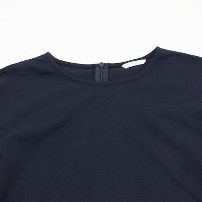 レースコンビ 五分袖 カットソー / Tシャツ クルーネック タックスリーブ コットン
