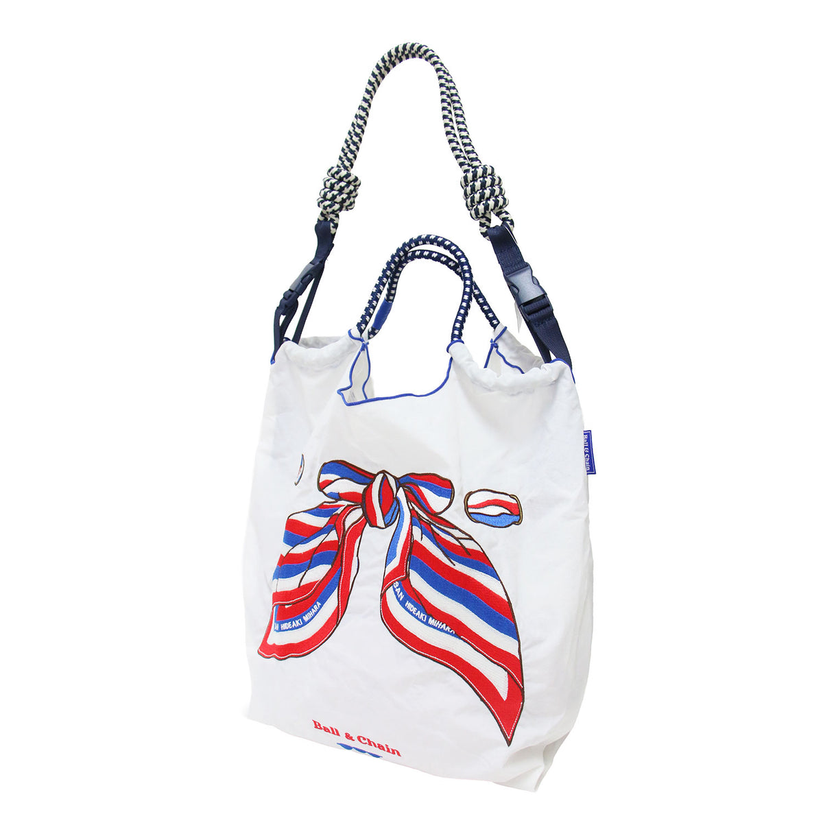 SAN.SCARF Mサイズ トートバッグ P.STRAP パラコードストラップ セット / エコバッグ ショルダーバッグ ショッピングバッグ 肩掛け スカーフ柄 刺繍