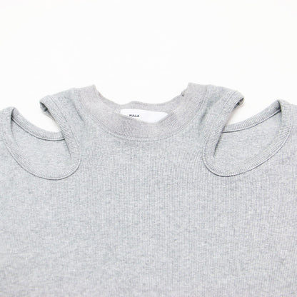 24春夏 リブジャージー スリーブレス トップ / Rib jersey sleeveless top カットソー プルオーバー ノースリーブ クルーネック コットン