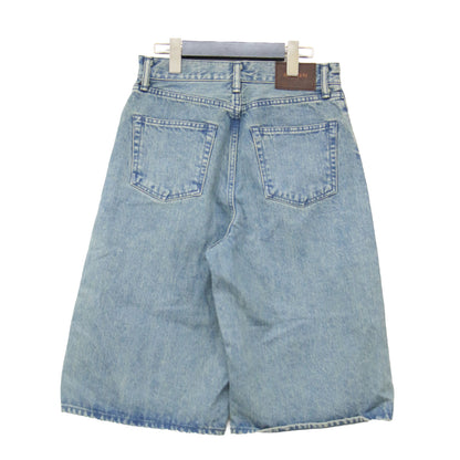 25春夏 ハーフカット バギー デニム ショーツ / ハーフパンツ ひざ丈 Aライン コットン