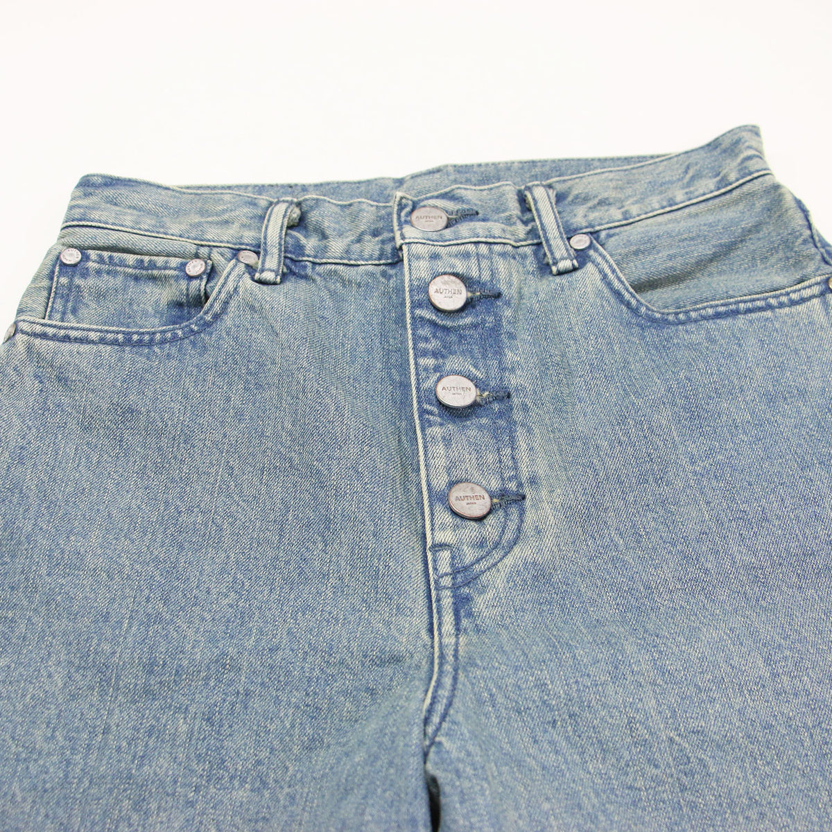 25春夏 ハーフカット バギー デニム ショーツ / ハーフパンツ ひざ丈 Aライン コットン