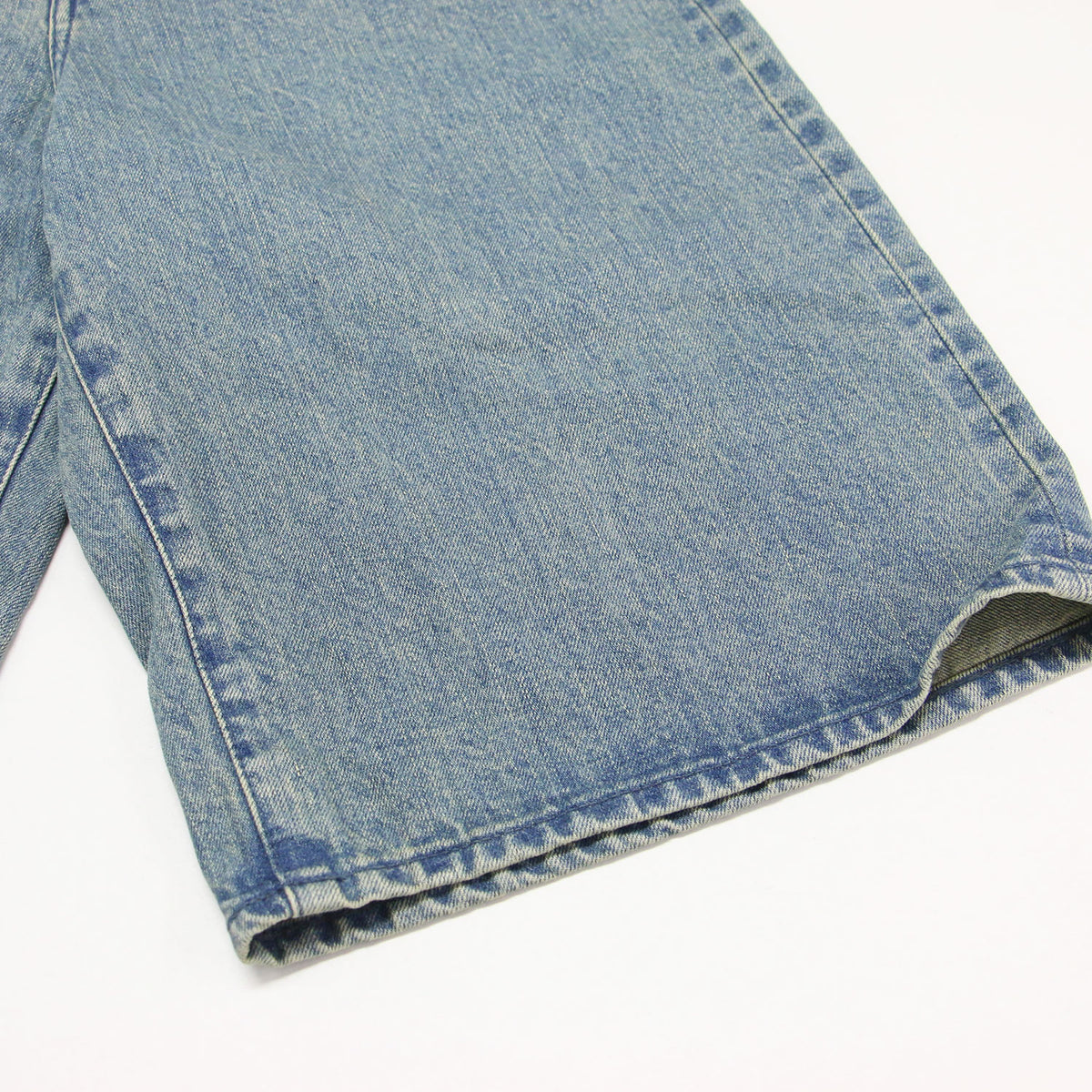 25春夏 ハーフカット バギー デニム ショーツ / ハーフパンツ ひざ丈 Aライン コットン