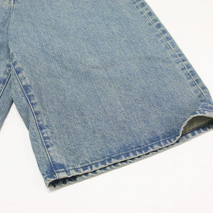 25春夏 ハーフカット バギー デニム ショーツ / ハーフパンツ ひざ丈 Aライン コットン