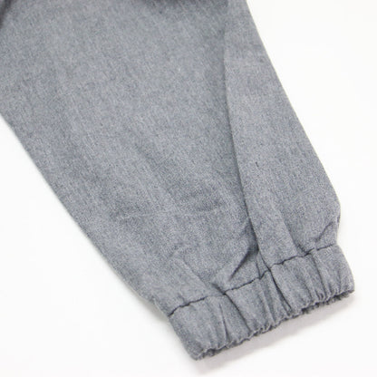 25秋冬 カルゼ ドロスト シャツ / ブラウス 長袖 バンドカラー ギャザー オーバーサイズ コットン