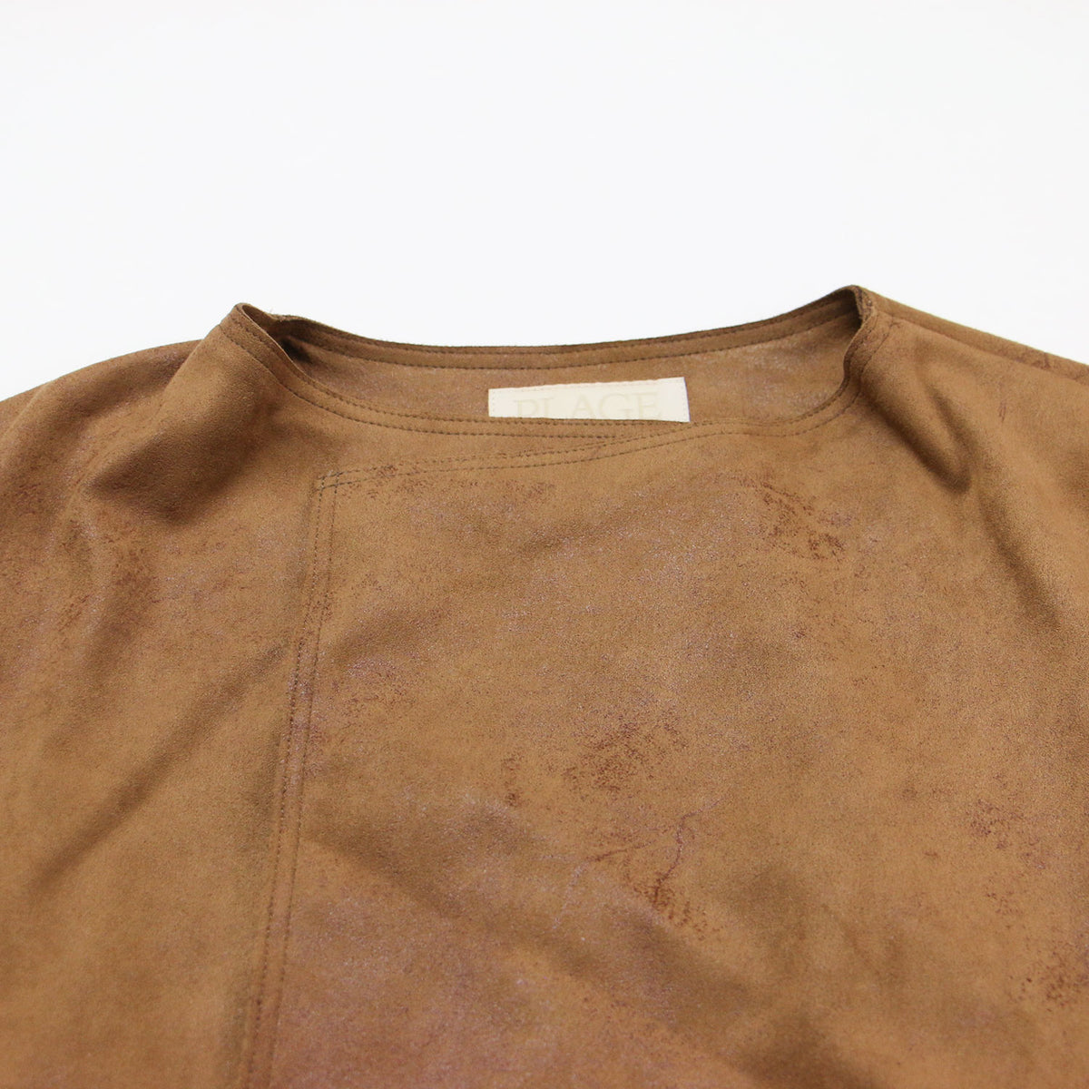 24春夏 Fake Suede Cropped ジャケット / ショート丈 長袖 ノーカラー ドレープ フェイクスエード