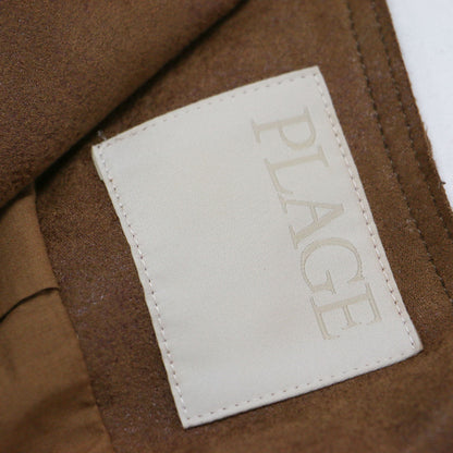 24春夏 Fake Suede Cropped ジャケット / ショート丈 長袖 ノーカラー ドレープ フェイクスエード