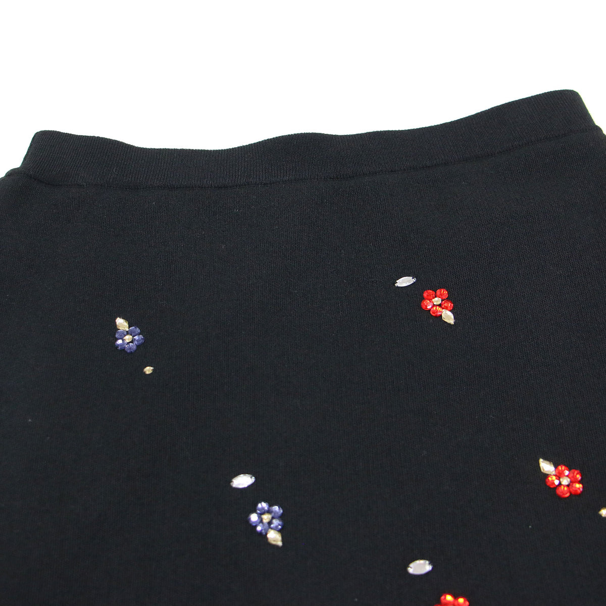 25秋冬 フラワービジュー ニット スカート / ロング丈 Iライン ウエストゴム 花柄 微光沢 ハイゲージ ウォッシャブル