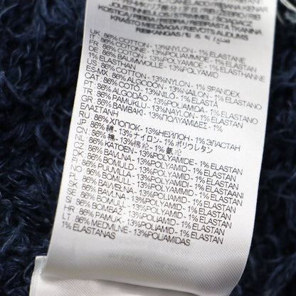 25春夏 ファーヤーン フード付き プルオーバー / Textured-knit hoodie ニット 長袖 インディゴ染 コットン