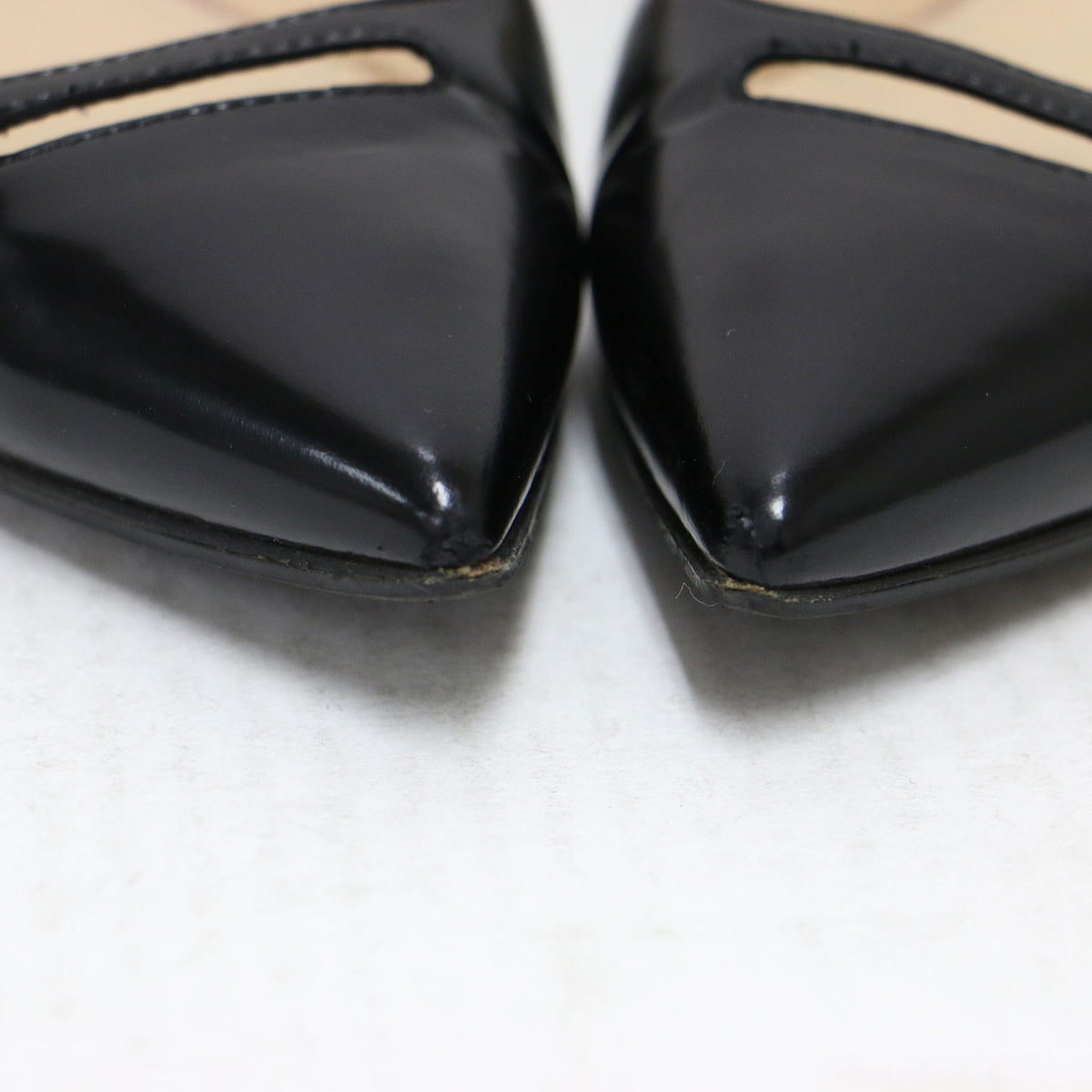 エナメルレザー フラットパンプス / "ANELLI FLAT" CAMOSCIO ポインテッドトゥ ローヒール
