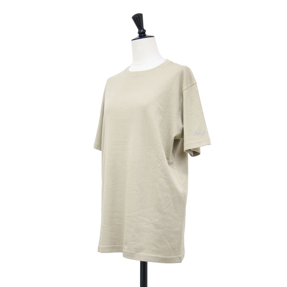袖ラインストーンロゴ Ｔシャツ / プルオーバー クルーネック 半袖 コットン