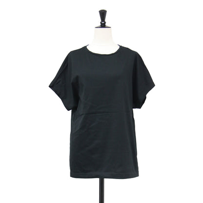 コットン キャップスリーブ Tシャツ / カットソー 半袖 クルーネック ドロップショルダー