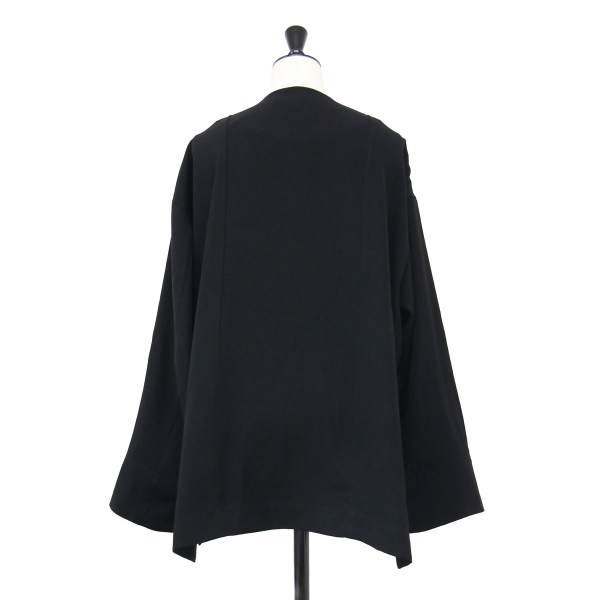 25春夏 ダブル ボックス ジャケット/ DOUBLE BOX JACKET 羽織り フレア クルーネック テーラーカラー 2WAY ボタン ステッチ 微光沢 ストレッチ ウォッシャブル