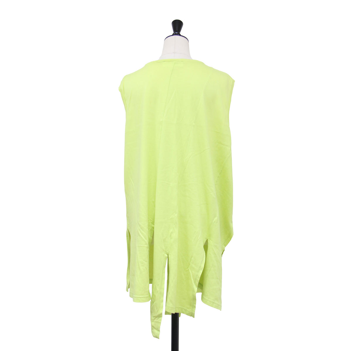 25春夏 バイアス スリット タンクトップ / BIAS-SLIT TANK-TOP プルオーバー ラウンドネック ノースリーブ 変形 コットン ウォッシャブル