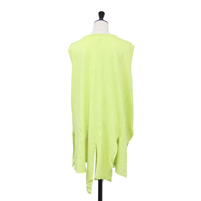 25春夏 バイアス スリット タンクトップ / BIAS-SLIT TANK-TOP プルオーバー ラウンドネック ノースリーブ 変形 コットン ウォッシャブル