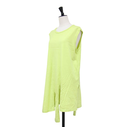 25春夏 バイアス スリット タンクトップ / BIAS-SLIT TANK-TOP プルオーバー ラウンドネック ノースリーブ 変形 コットン ウォッシャブル