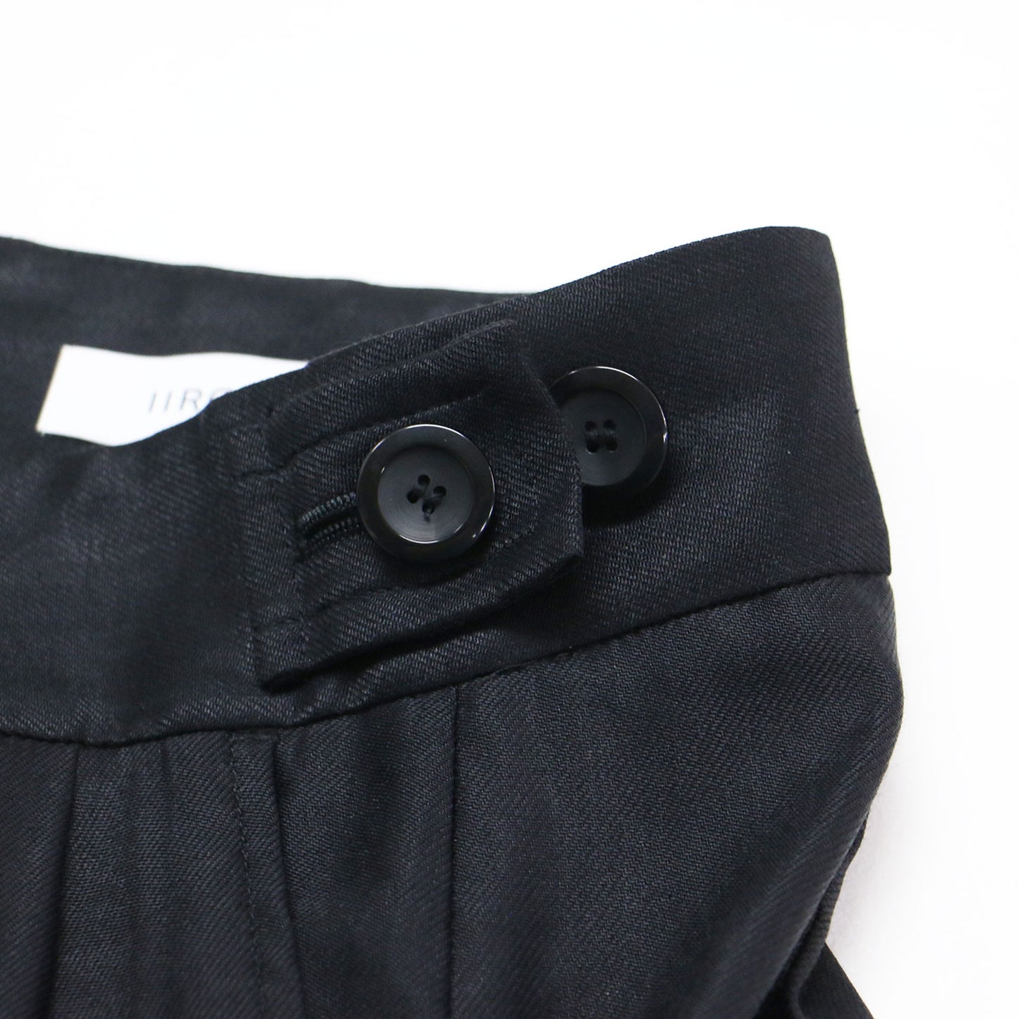 リネン ワイド トラウザーパンツ / Linen Wide Trouser フルレングス サイドボタン タック センタープレス ストレッチ 微光沢