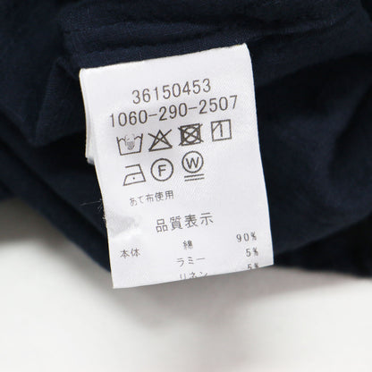 25秋冬 コットン リネン ローン モクレンプリント シャツ / ブラウス 長袖 フラワー ワイド チュニック丈 ドロップショルダー