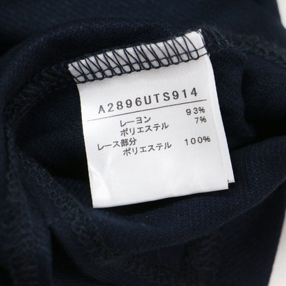 × CONVERSE 星柄ケミカル Tシャツ / プルオーバー ラウンドネック 七分袖 フレアスリーブ 刺繍 スター 光沢