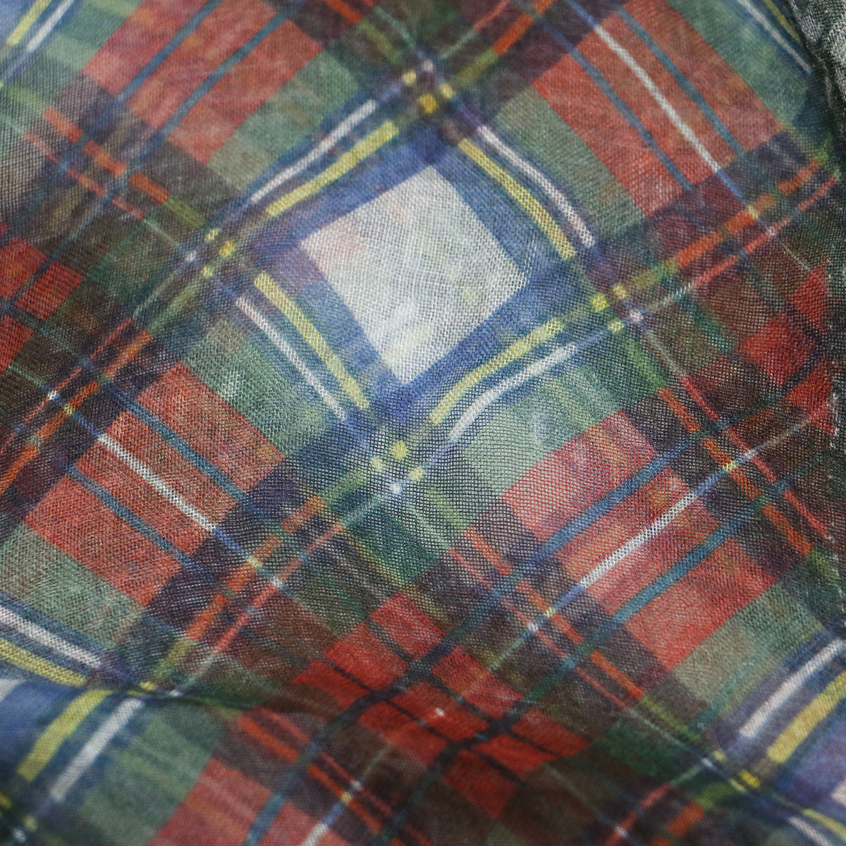 チャーリー チェック ストール / Charlie 大判 パッチワーク 切り替え タータンチェック 千鳥格子 フリンジ カシミヤ モダール