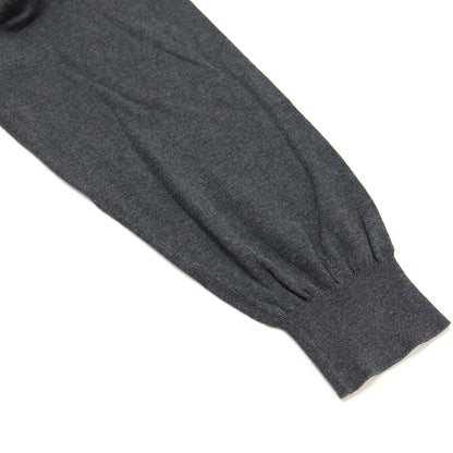 24春夏 ワイド アーム カーディガン / WIDE-ARM CARDIGAN クルーネック 長袖 ドロップショルダー ヘムライン サイドスリットニット ハイゲージ コットン シルク