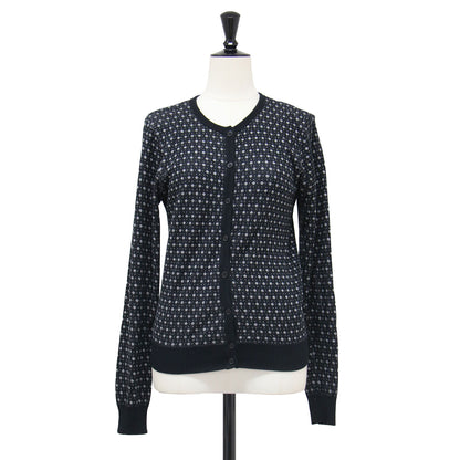 幾何学パターン コットン カーディガン / JHA2 CARDIGAN クルーネック 長袖 総柄 ウォッシャブル