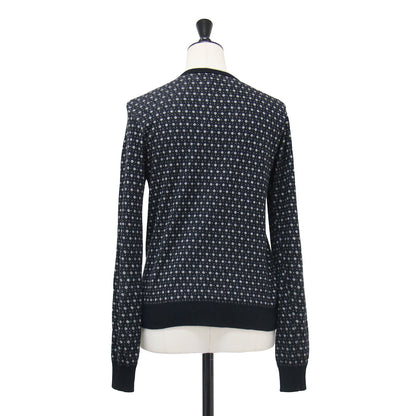 幾何学パターン コットン カーディガン / JHA2 CARDIGAN クルーネック 長袖 総柄 ウォッシャブル