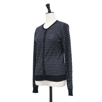 幾何学パターン コットン カーディガン / JHA2 CARDIGAN クルーネック 長袖 総柄 ウォッシャブル