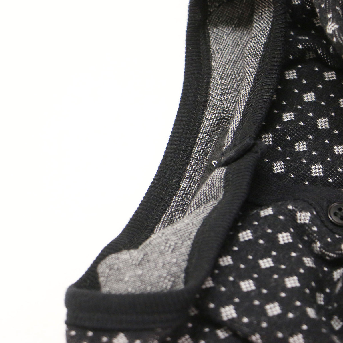 幾何学パターン コットン カーディガン / JHA2 CARDIGAN クルーネック 長袖 総柄 ウォッシャブル