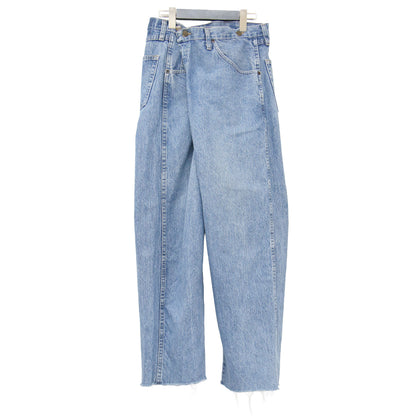 26春夏 ラップ デニム パンツ / Rap Denim Pants フルレングス ハイウエスト クロスウエスト ワイド カットオフ