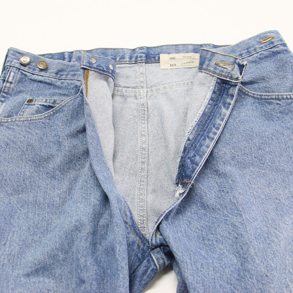 26春夏 ラップ デニム パンツ / Rap Denim Pants フルレングス ハイウエスト クロスウエスト ワイド カットオフ