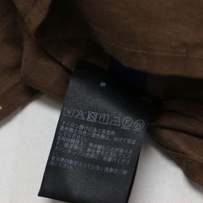 インド綿 ドット 刺繍 バックオープンブラウス / 7分袖 Vネック フレア ペプラム タック ギャザー