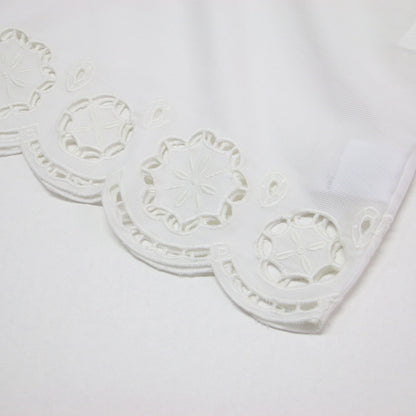 26春夏 エアリーメッシュ フレンチスリーブ プルオーバー / ブラウス 半袖 アイレット刺繍 タック コットン