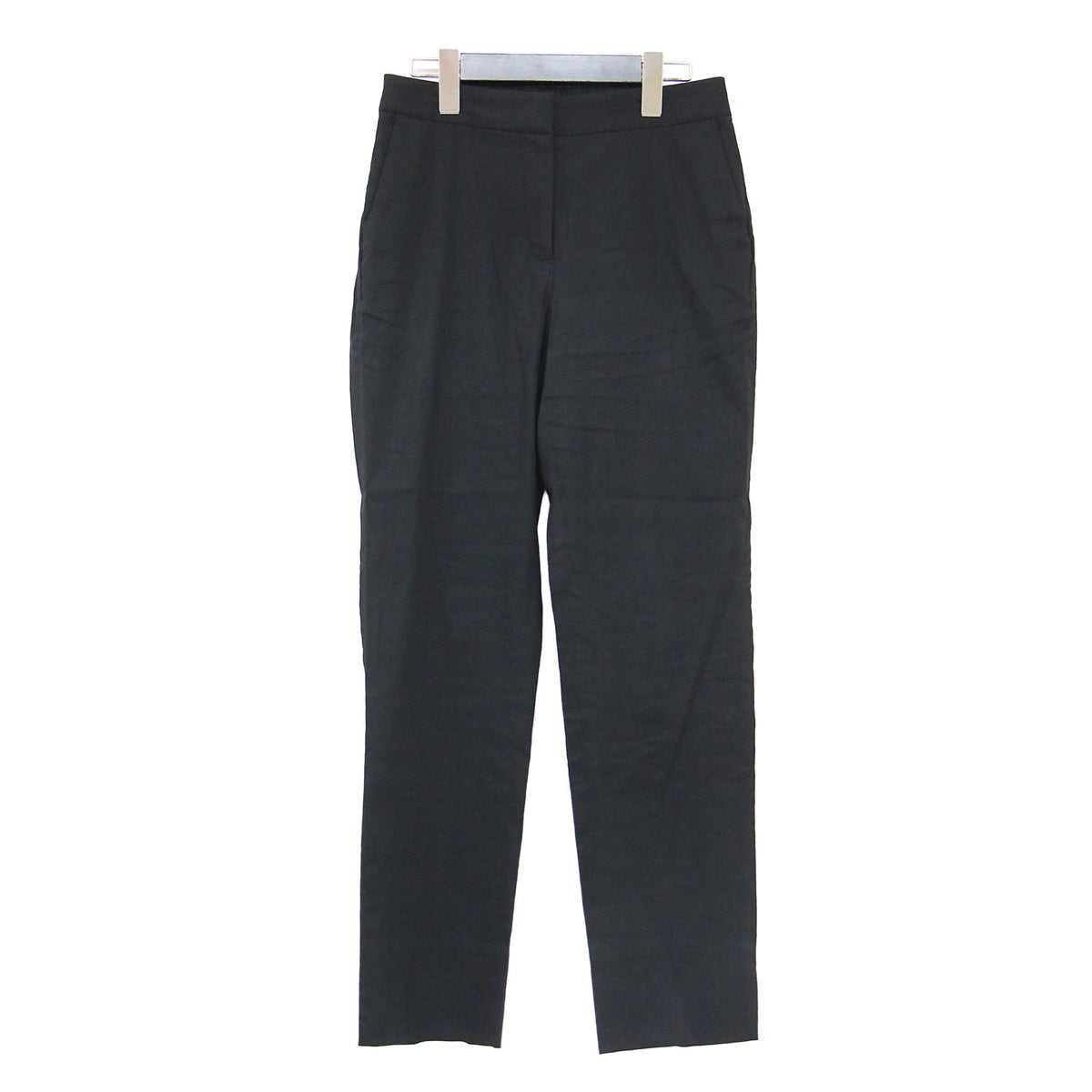 リネン ストレッチ テーパードパンツ / Eco Crunch Wash Luen N ギャザー スリット ジップフライ