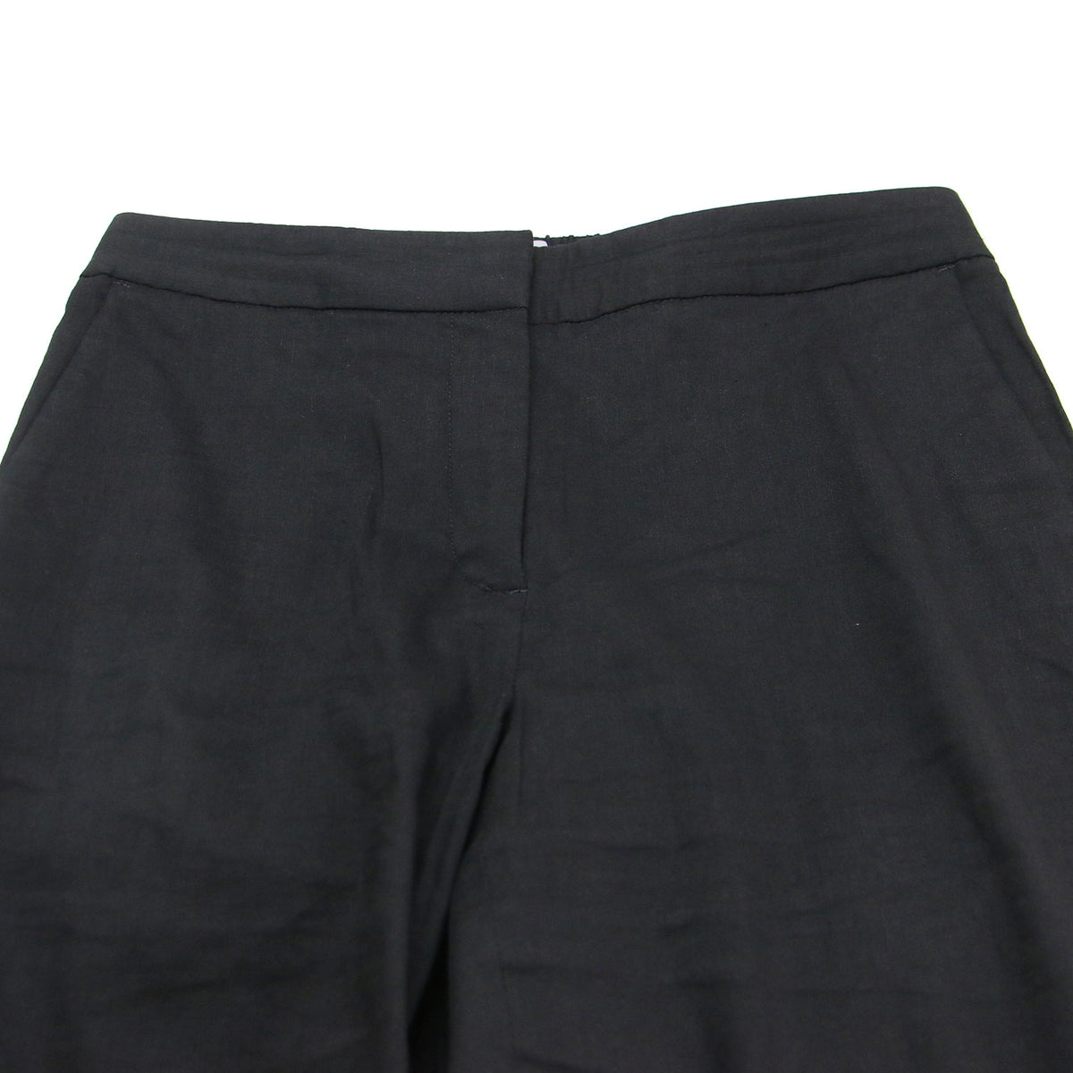 リネン ストレッチ テーパードパンツ / Eco Crunch Wash Luen N ギャザー スリット ジップフライ