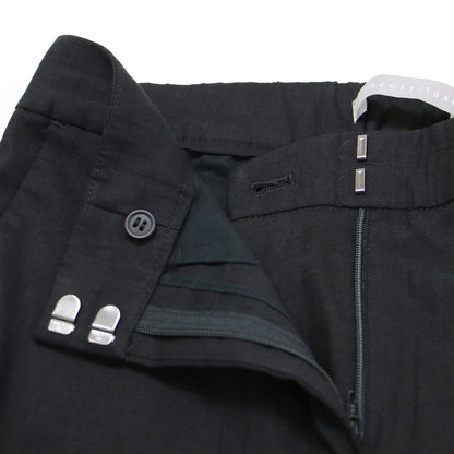 リネン ストレッチ テーパードパンツ / Eco Crunch Wash Luen N ギャザー スリット ジップフライ