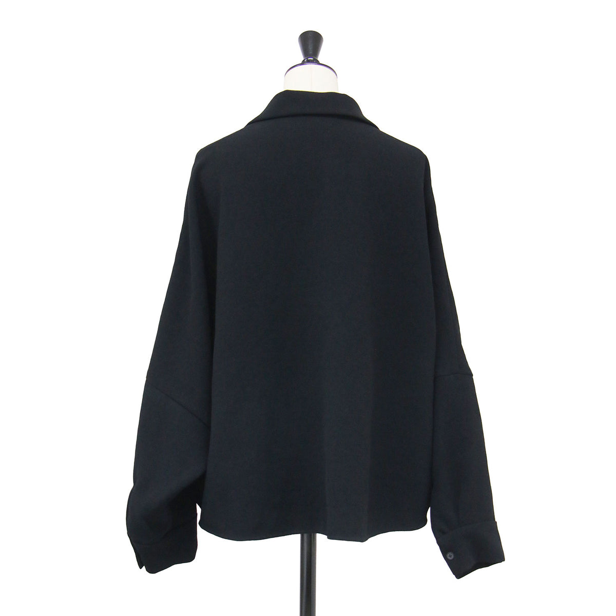 24秋冬 ジョーゼット素材 スキッパーブラウス / GEORGETTE SKIPPER シャツ 長袖 Vネック ワイド ドルマンスリーブ