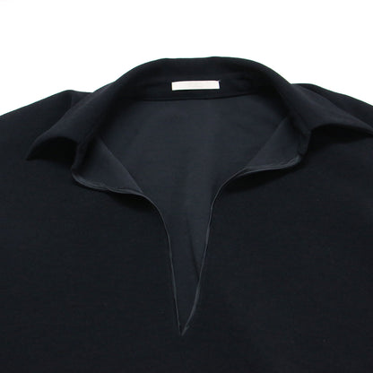 24秋冬 ジョーゼット素材 スキッパーブラウス / GEORGETTE SKIPPER シャツ 長袖 Vネック ワイド ドルマンスリーブ