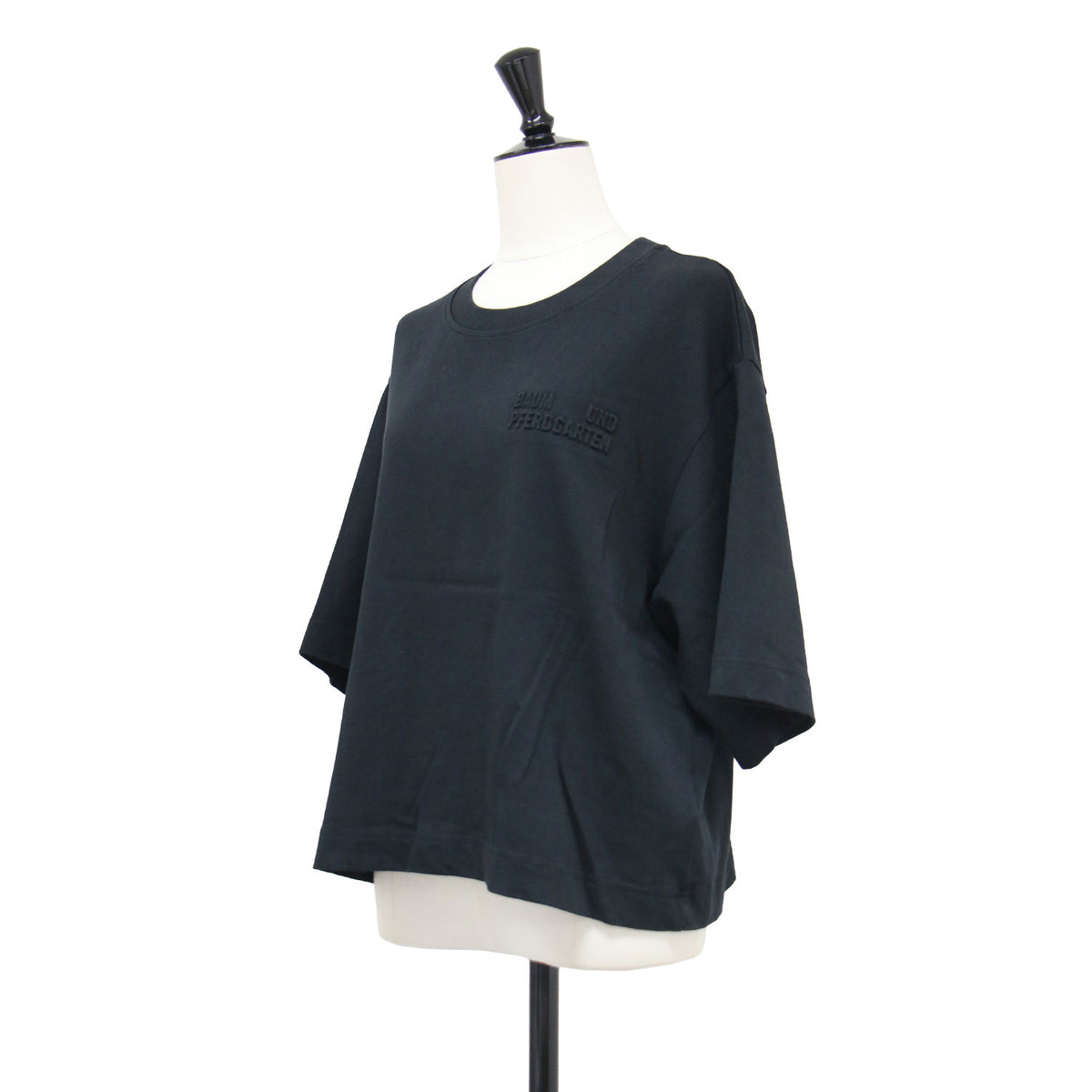26春夏 立体ロゴ ワイド クロップド Tシャツ / JIANA カットソー 半袖 クルーネック コットン