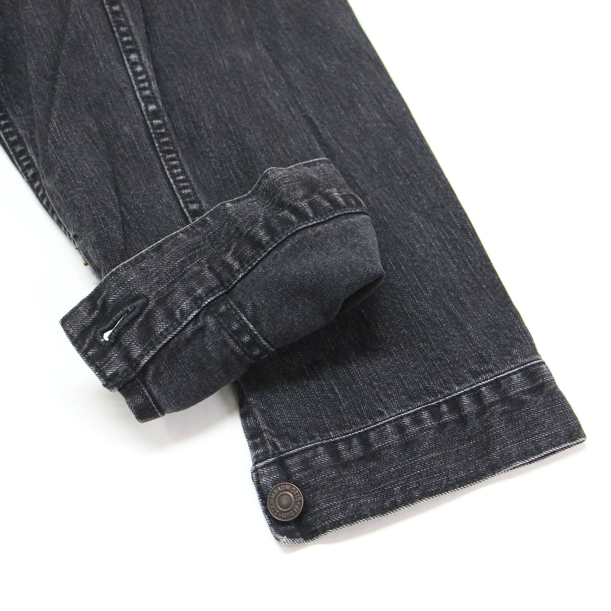 ブラック デニム ジャケット / BLACK DENIM JACKET 781001LAP2-B / Gジャン 羽織り オーバーサイズ 長袖 バックヨーク ヴィンテージ加工 コットン ウォッシャブル