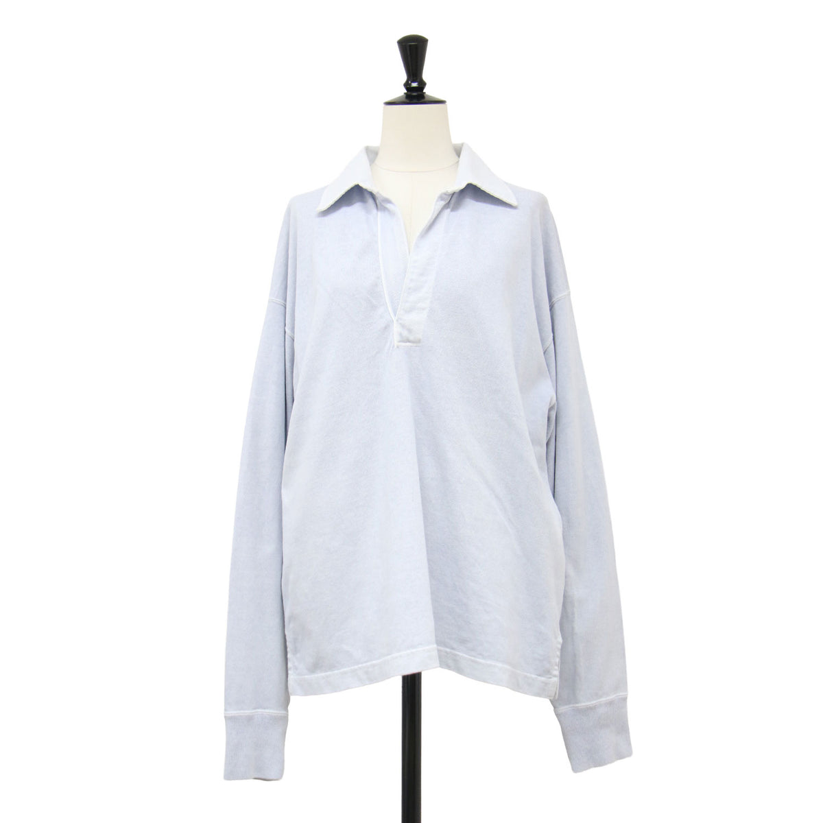 25春夏 コットン ピグメントダイ スキッパー プルオーバー / OPENENDCOTTON PIGMENTDYE SKIPPER PO 168-5166014 / カットソー 長袖 Vネック ワイド スリット
