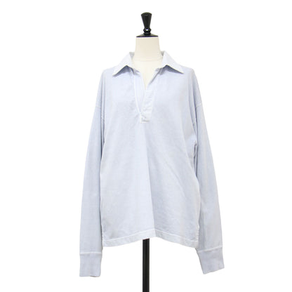 25春夏 コットン ピグメントダイ スキッパー プルオーバー / OPENENDCOTTON PIGMENTDYE SKIPPER PO 168-5166014 / カットソー 長袖 Vネック ワイド スリット