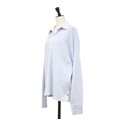 25春夏 コットン ピグメントダイ スキッパー プルオーバー / OPENENDCOTTON PIGMENTDYE SKIPPER PO 168-5166014 / カットソー 長袖 Vネック ワイド スリット