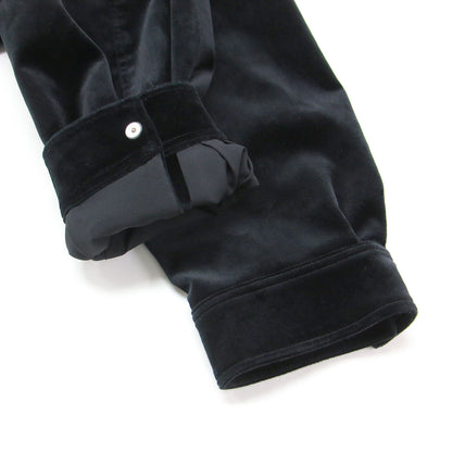 24秋冬 ストレッチベルベット ジップジャケット / STRETCH VELV/ ALINE ZIP JK 01-4404102 / 長袖 クロップド丈 ショート丈 コンパクト Aライン ベロア 微光沢 コットン