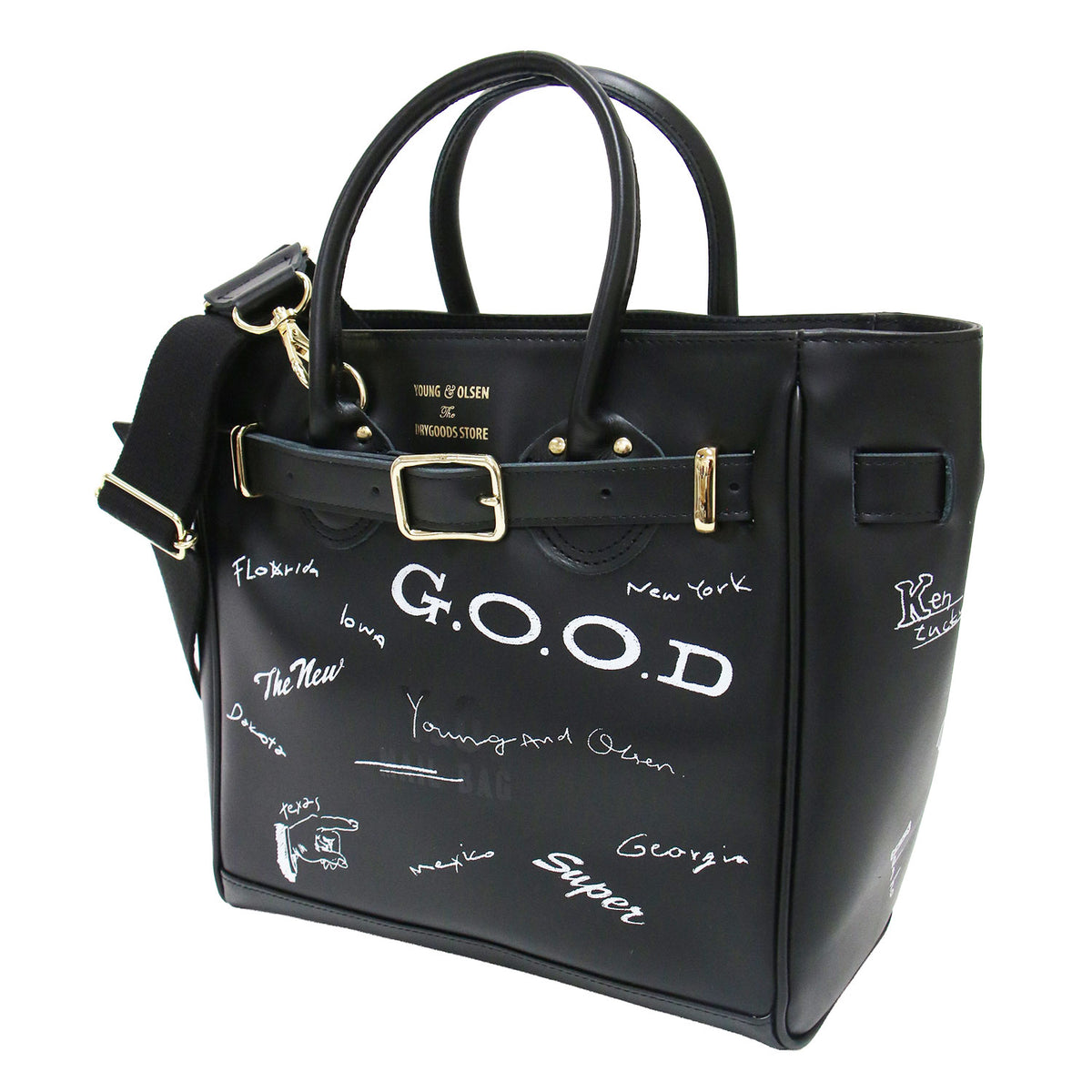 × FRAMeWORK 別注 26秋冬 KIBITZ MAIL BAG / ハンドバッグ トートバッグ ショルダー 2WAY ベルト付き イラスト プリント カウレザー