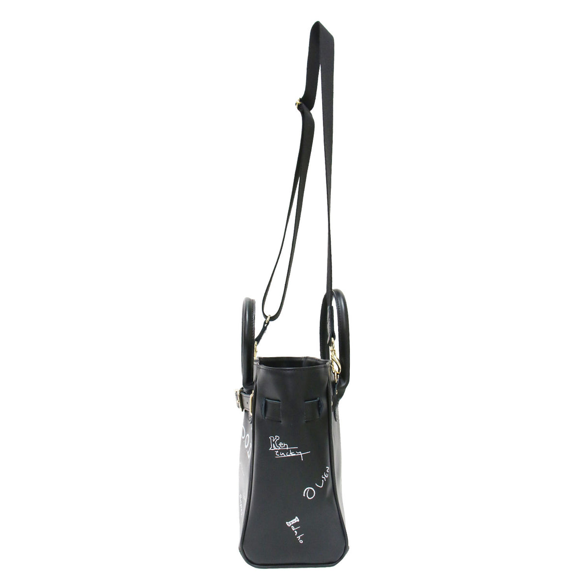× FRAMeWORK 別注 26秋冬 KIBITZ MAIL BAG / ハンドバッグ トートバッグ ショルダー 2WAY ベルト付き イラスト プリント カウレザー