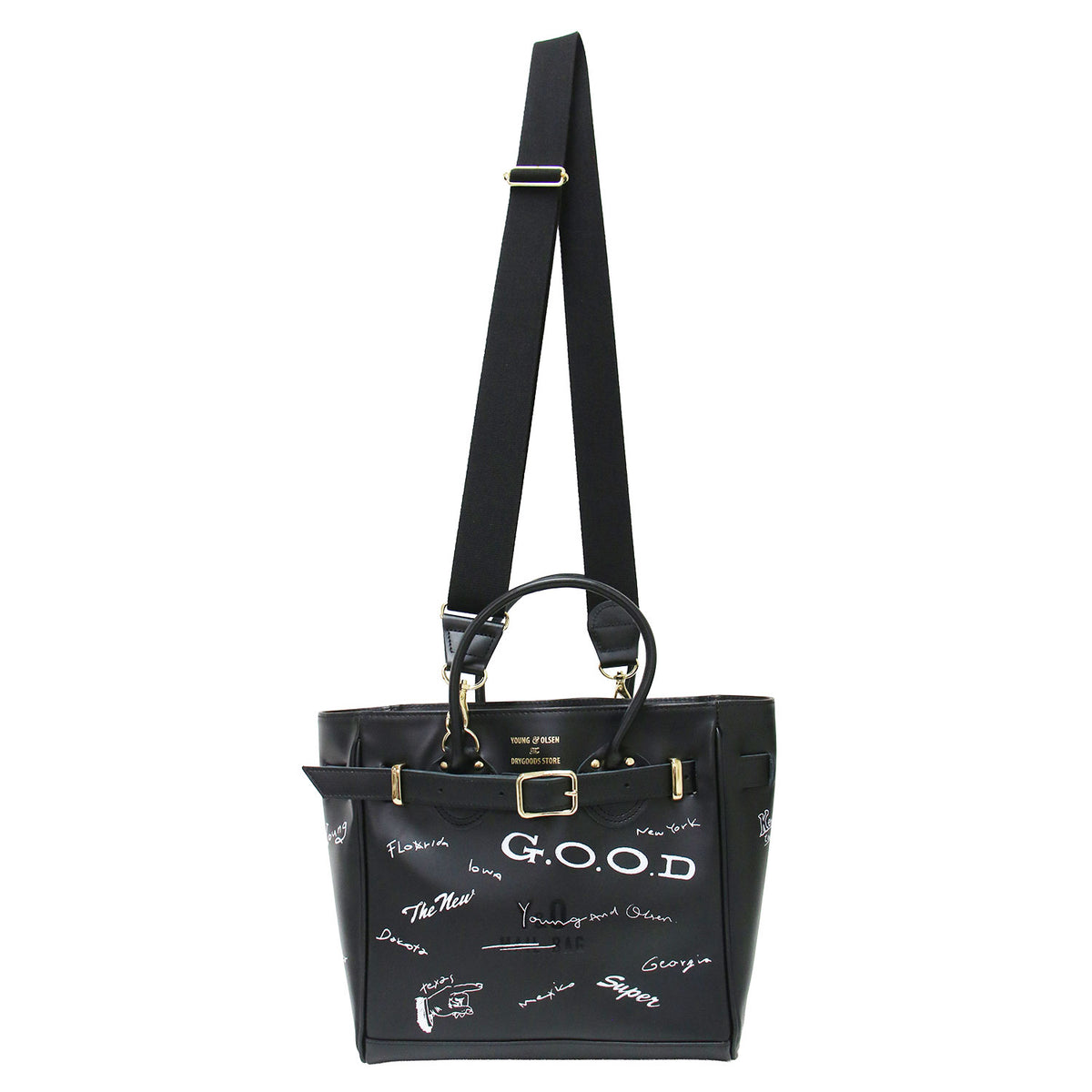 × FRAMeWORK 別注 26秋冬 KIBITZ MAIL BAG / ハンドバッグ トートバッグ ショルダー 2WAY ベルト付き イラスト プリント カウレザー