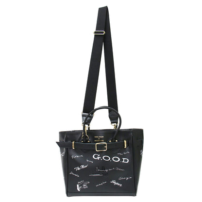 × FRAMeWORK 別注 26秋冬 KIBITZ MAIL BAG / ハンドバッグ トートバッグ ショルダー 2WAY ベルト付き イラスト プリント カウレザー