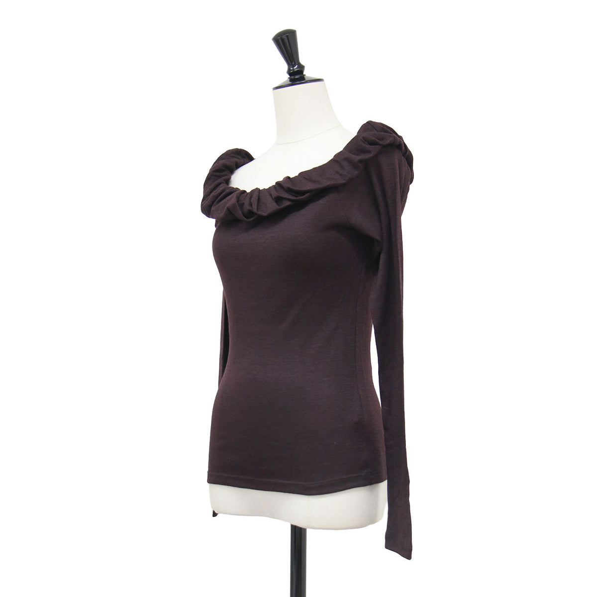ウール リブ ツイスト オフショルダー プルオーバー 26WCT-#707L / WOOL RIB TWISTED OFF SHOULDER PULLOVER カットソー 長袖 オフショルダー