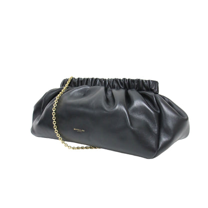 スムースレザー クラッチバッグ / Miami Clutch N122 ハンドバッグ ショルダー チェーン ギャザー カーフレザー